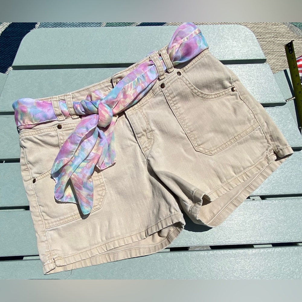 Jeanstar shorts with super cute scarf accent.